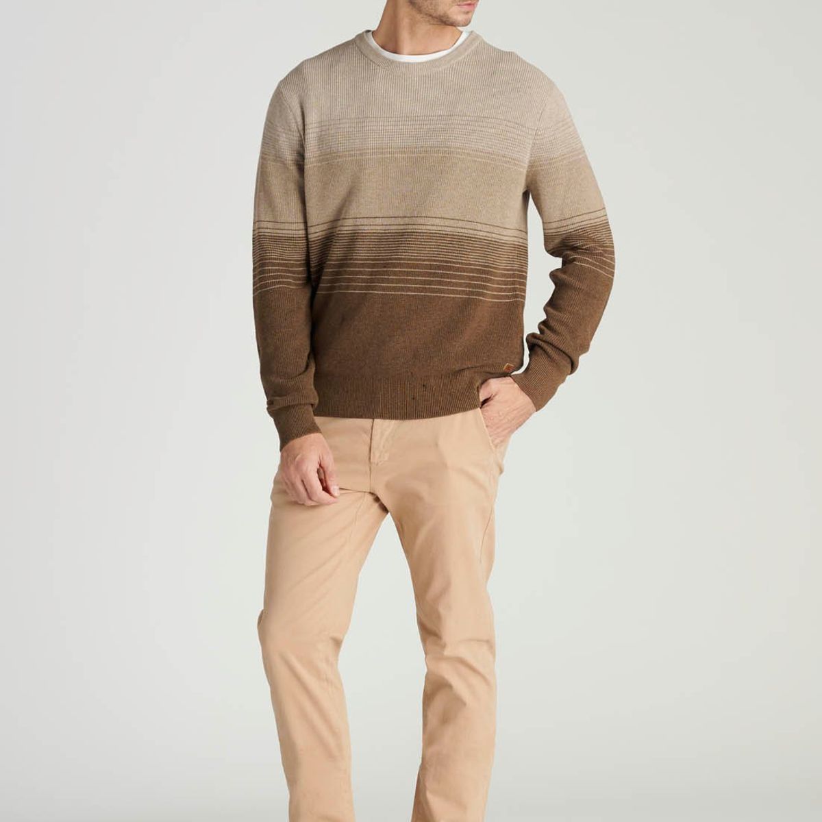 NEW MAN - Sweater Comillas Avant-Garde Beige Newman
