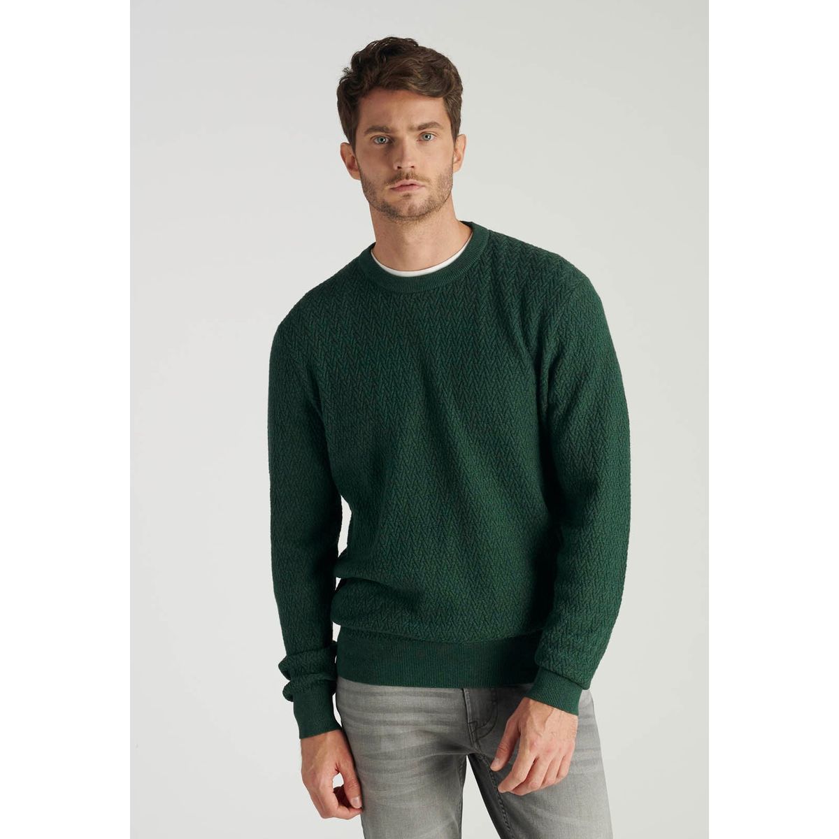 NEW MAN - Sweater Leon Heritage Verde Newman