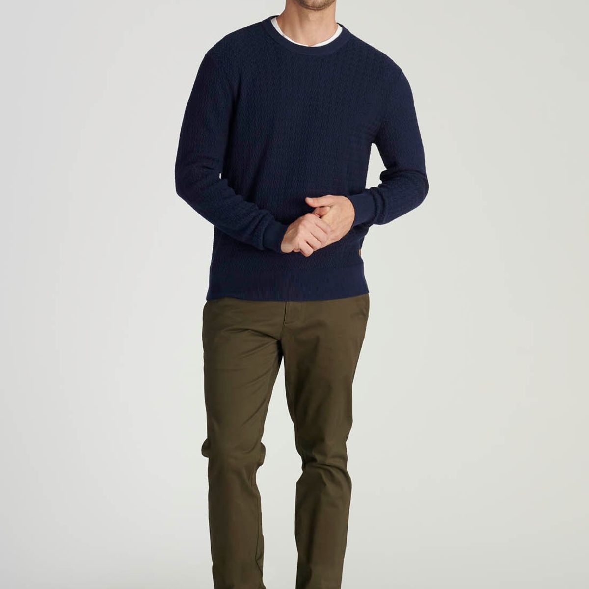 NEW MAN - Sweater Leon Heritage Azul Newman