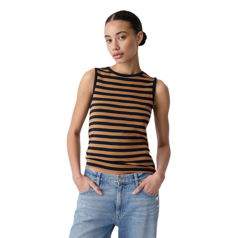 GAP - Polera Cuello Redondo Sin Manga Mujer Café