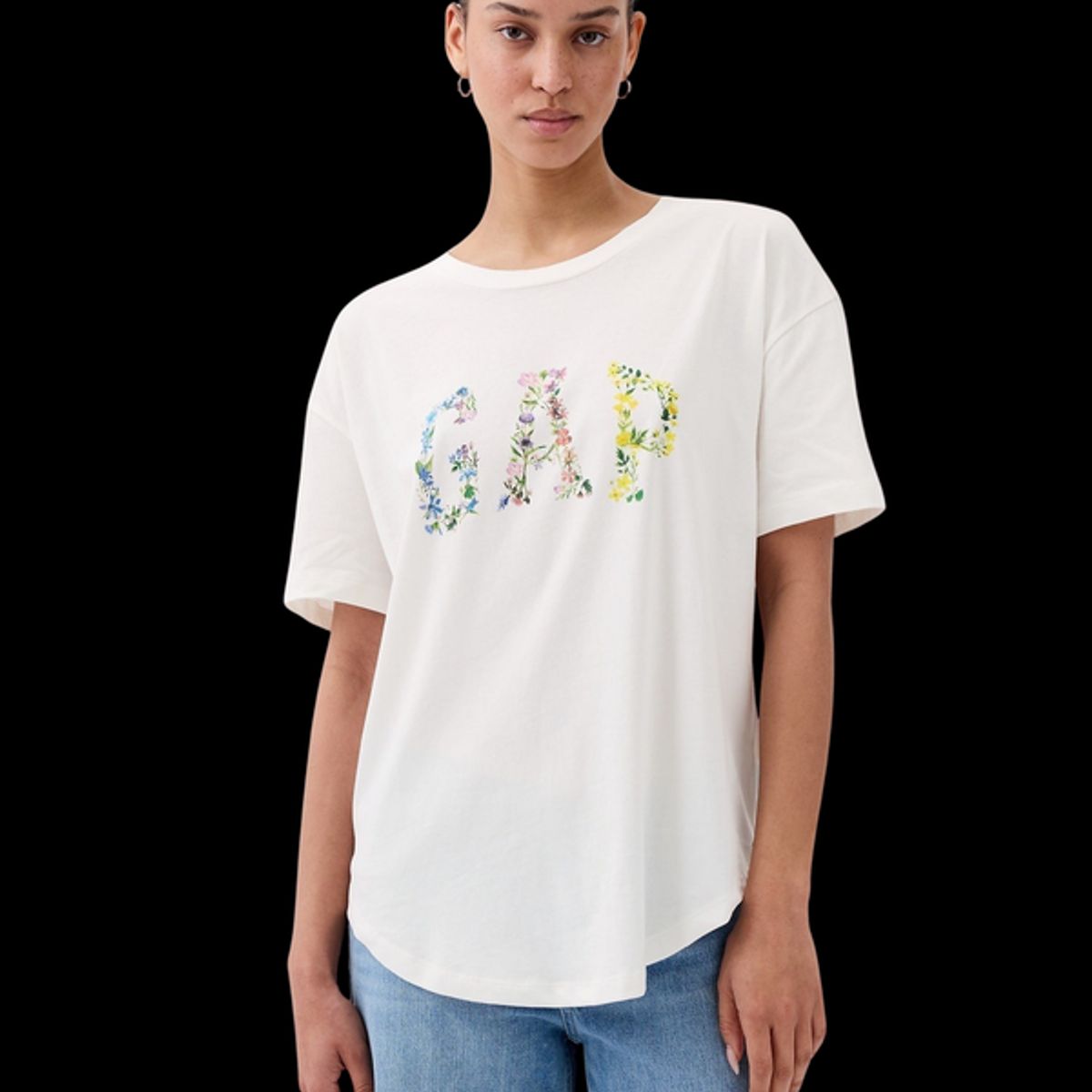 GAP - Polera Logo Floreado Mujer Blanco
