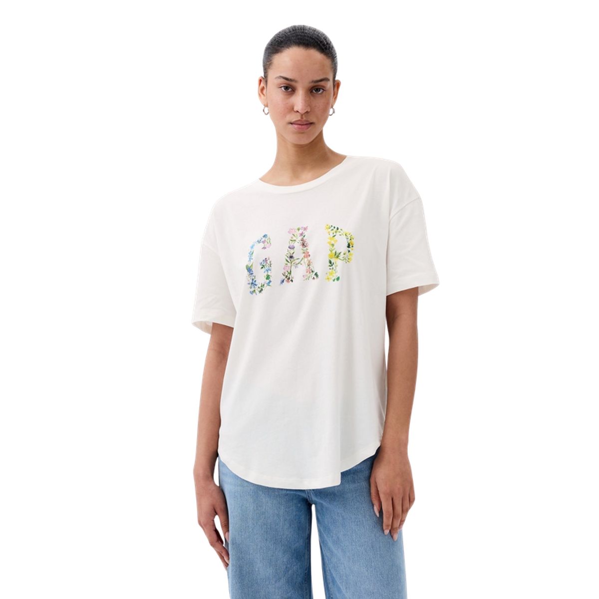 GAP - Polera Logo Floreado Mujer Blanco