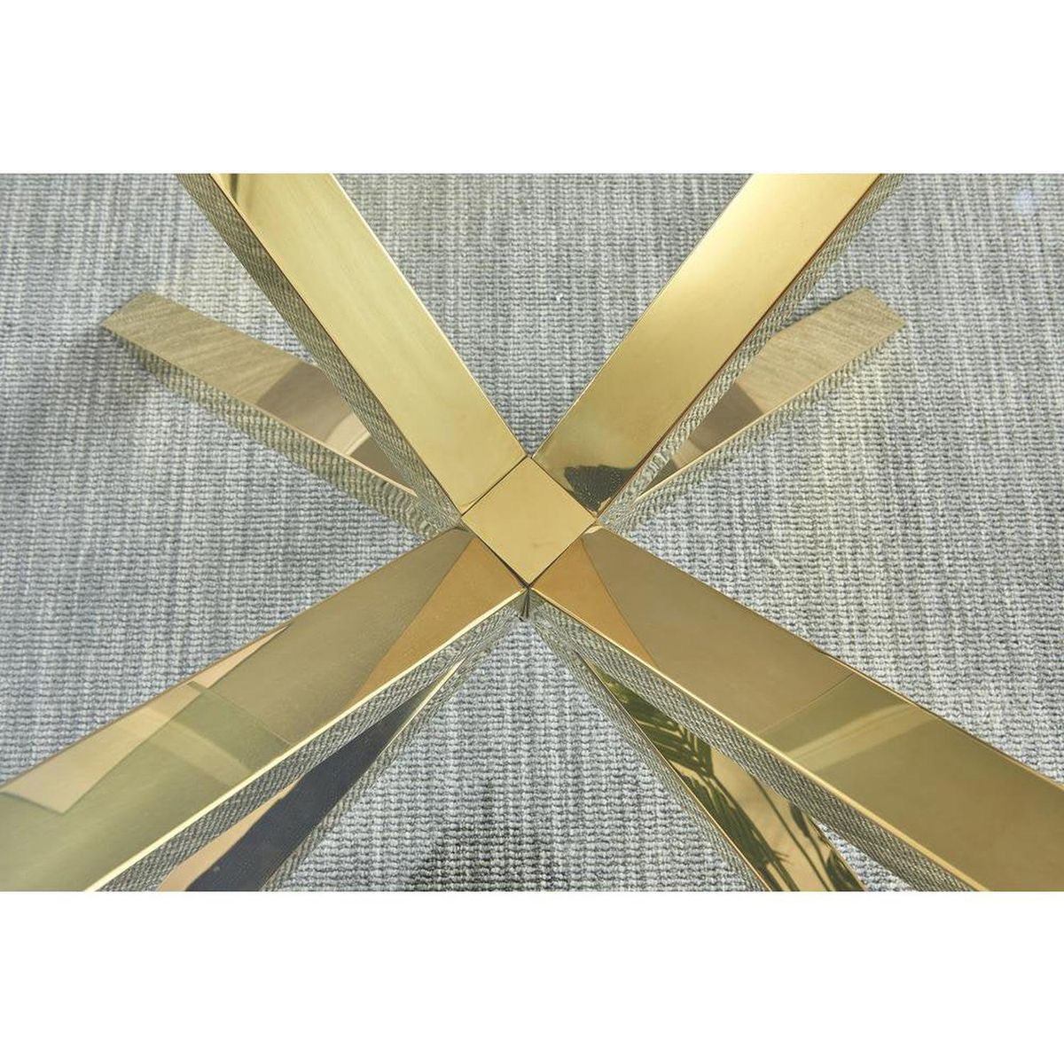 PANDALINO - Mesa Cuadrada 100x100 Erika - Vidrio Templado - Dorado