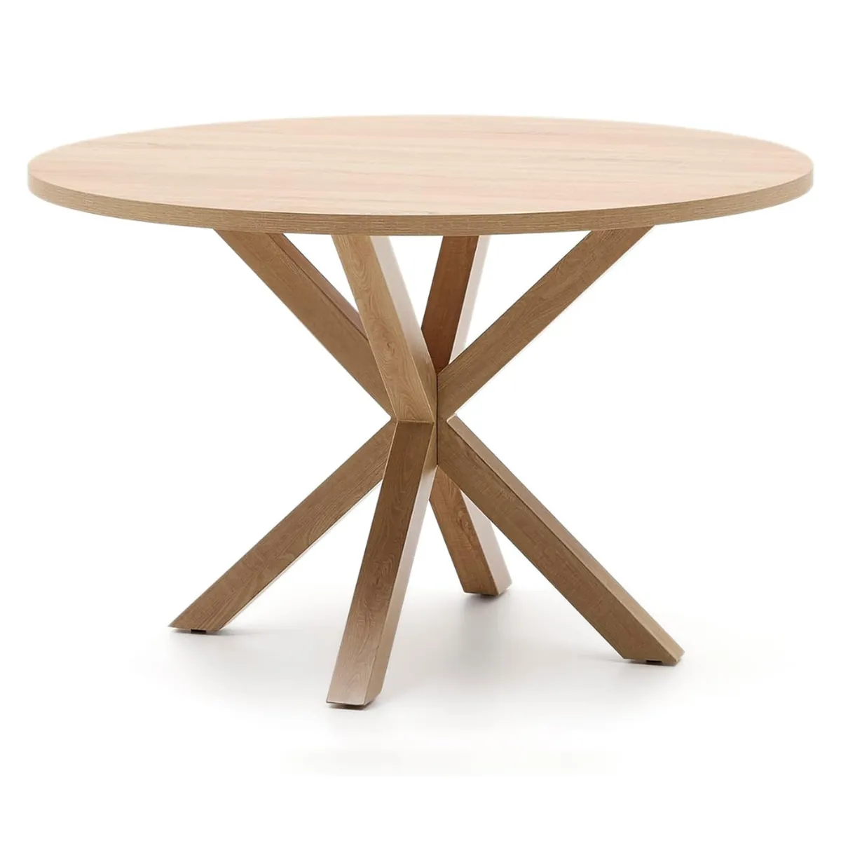 PANDALINO - Mesa Redonda Equiz Wood 100cm - Patas X - Comedor u Oficina