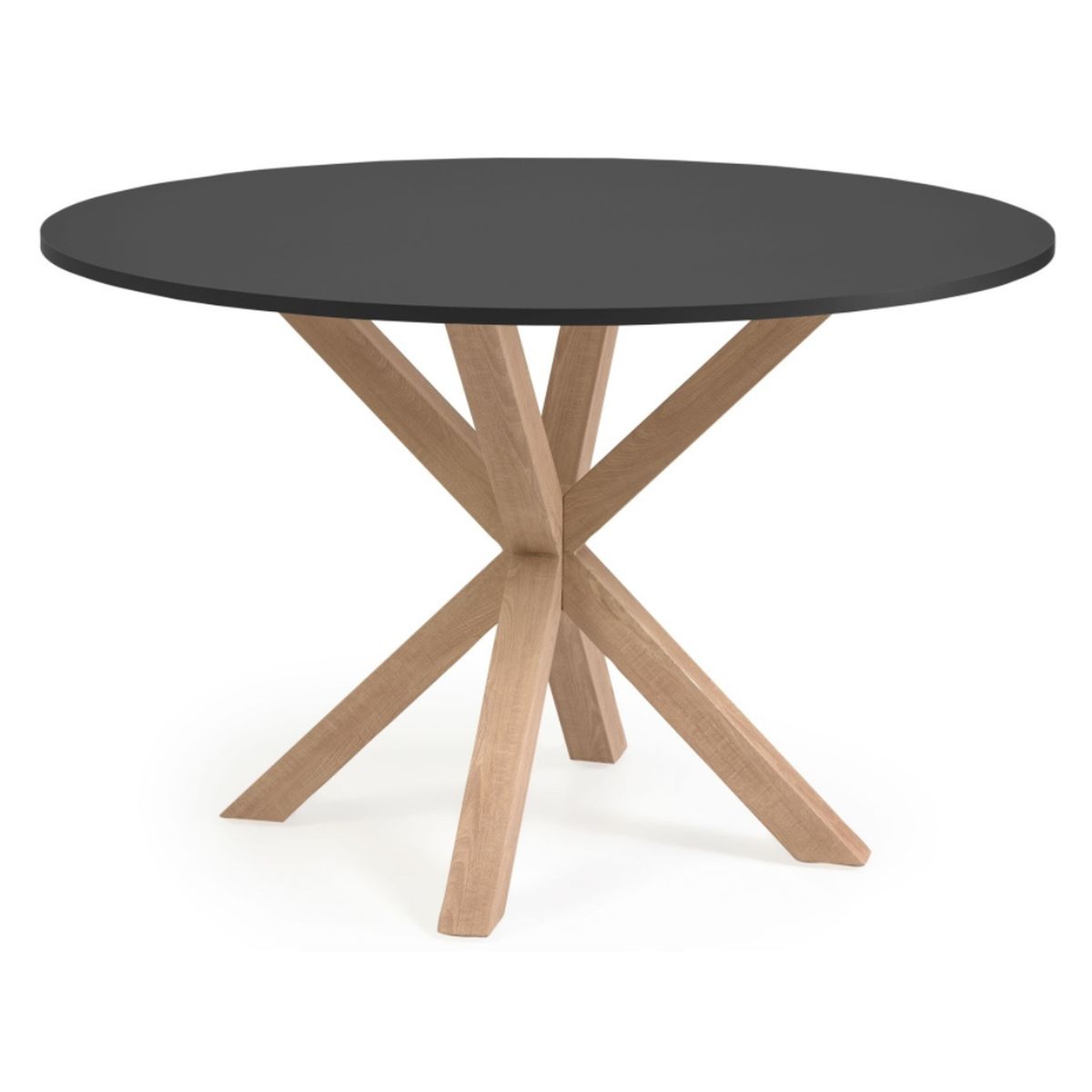 PANDALINO - Mesa Redonda Equiz Negra 100cm - Patas X - Comedor u Oficina