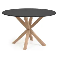 PANDALINO - Mesa Redonda Equiz Negra 100cm - Patas X - Oficiana u Oficina