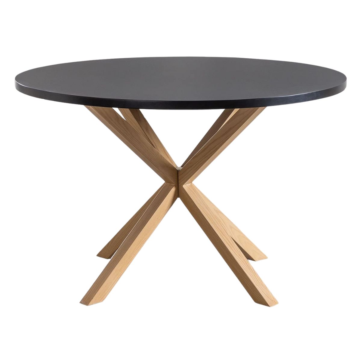 PANDALINO - Mesa Redonda Equiz Negra 100cm - Patas X - Comedor u Oficina