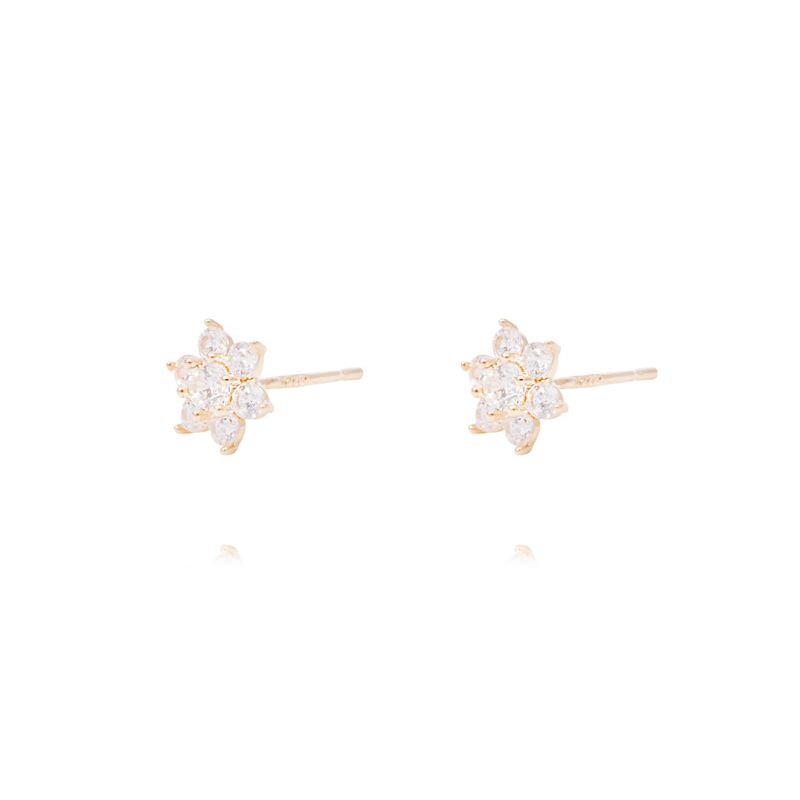 JB JOYAS BARON - Aros Oro Amarillo 18kt Flor Delicada