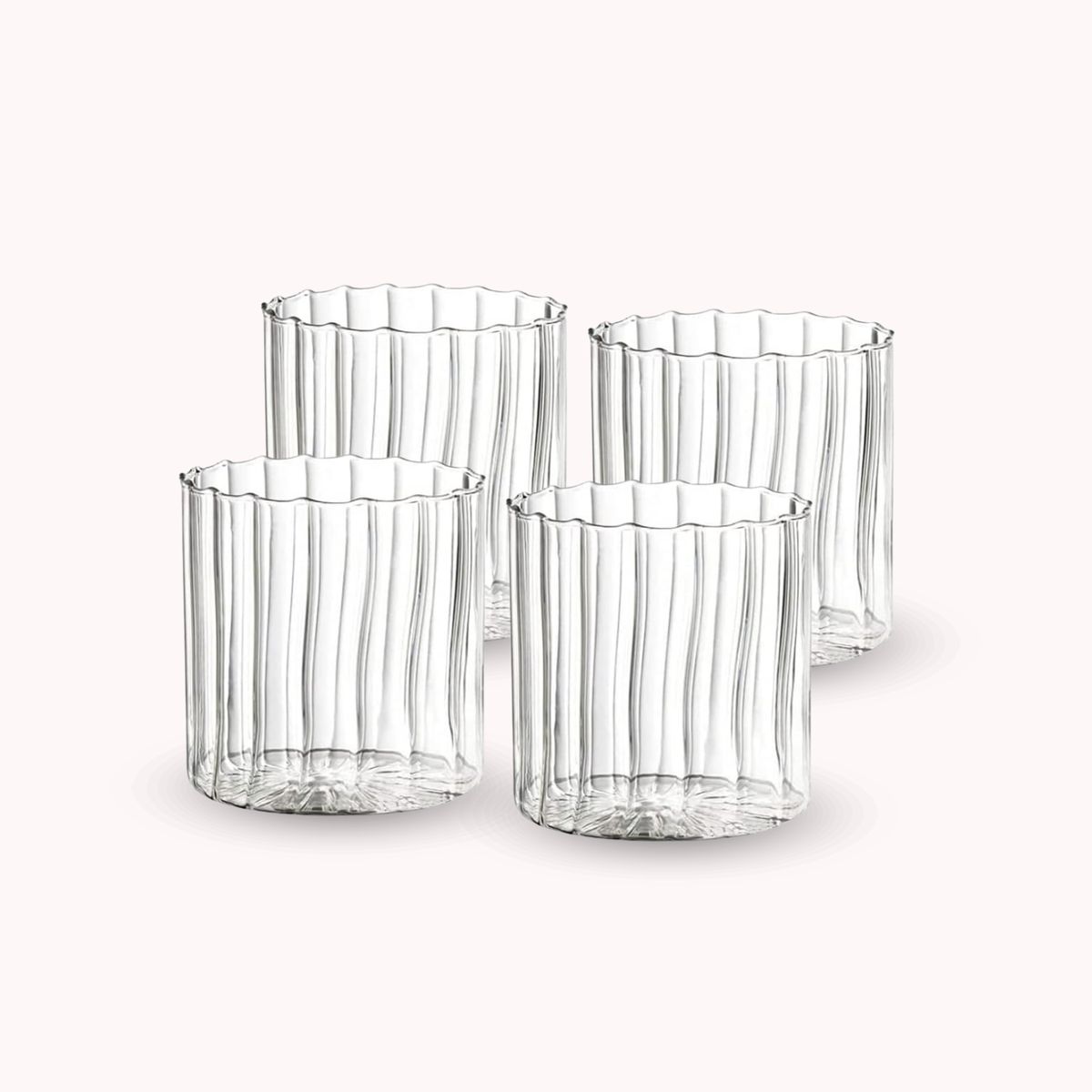 SANTU HOME & DECO - Set 4 Vasos Vidrio Vertical Chic 180ml