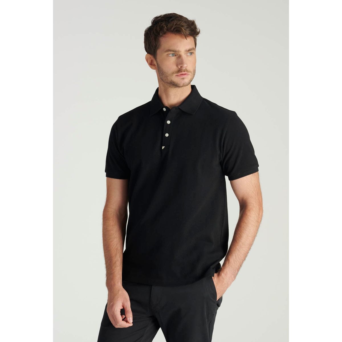 NEW MAN - Polera Polo Roma Heritage Negro Newman