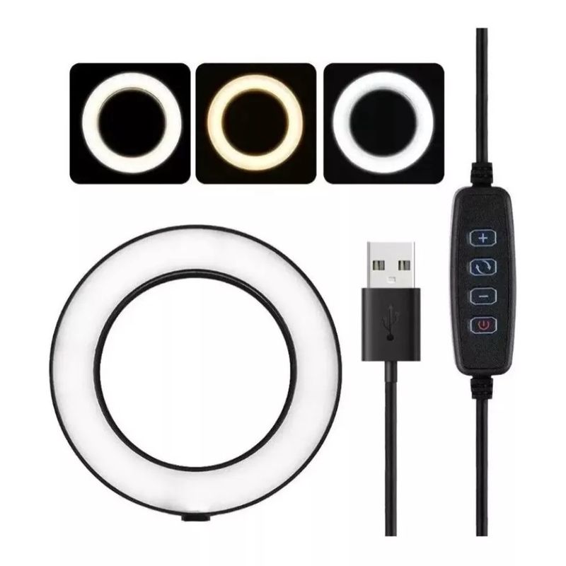 GENERICO - Aro De Luz Lampara Led Fotografía 16cm Iluminación Tripode