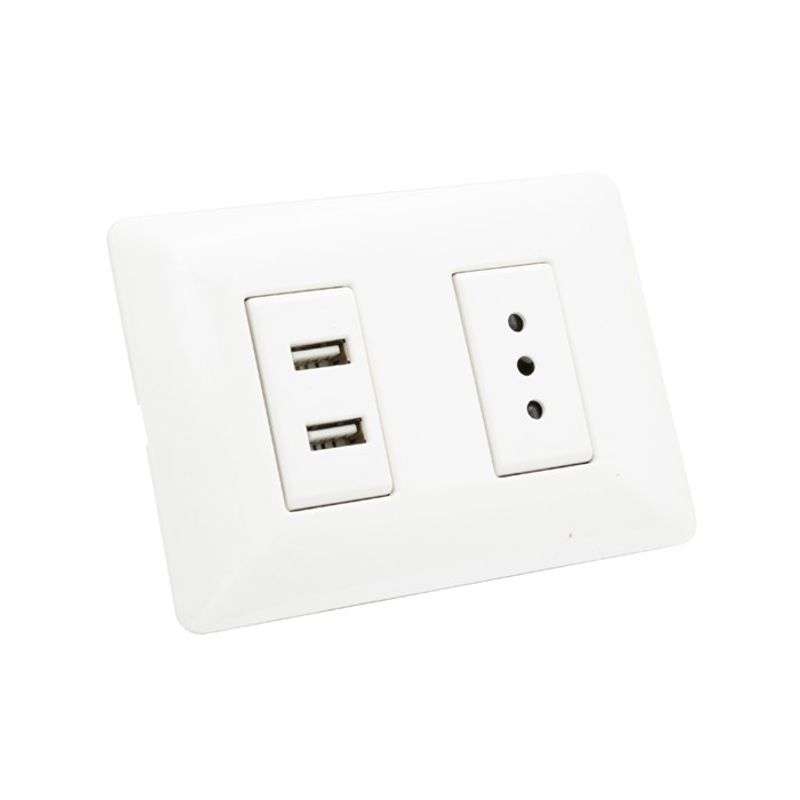 PHILCO - Enchufe Tomacorriente Simple con 2 USB Philco