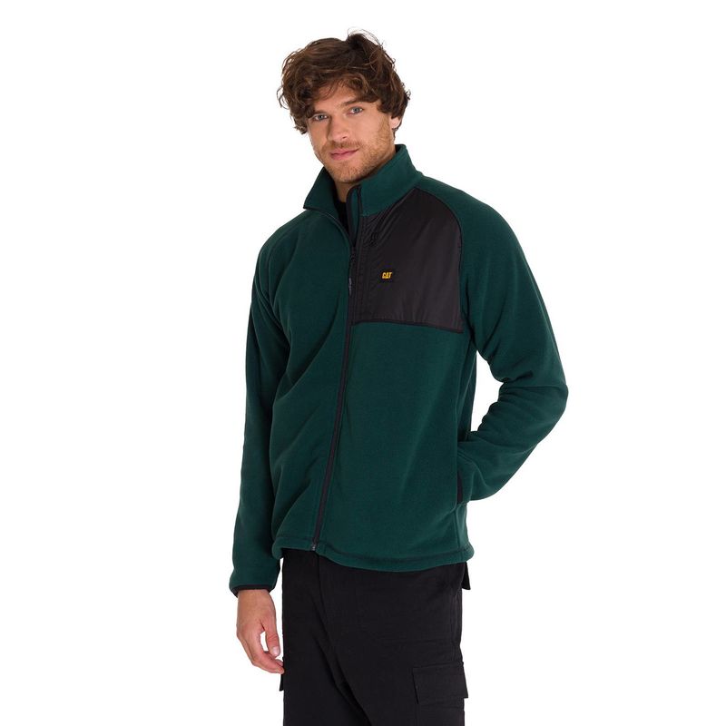 CAT - Polar Fleece Full Zip Hombre Verde Petróleo CAT