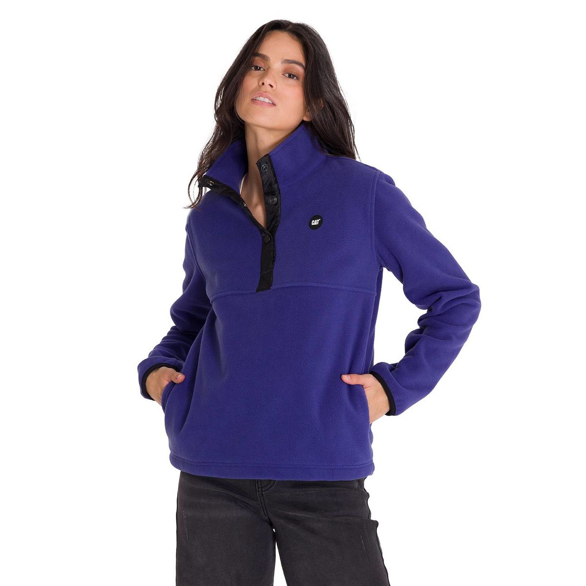 CAT - Polar Fleece Half Snap Mujer Azul CAT.