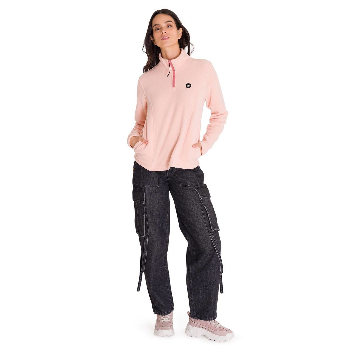 CAT - Polar Microfleece Quarter Zip Mujer Palo Rosa CAT