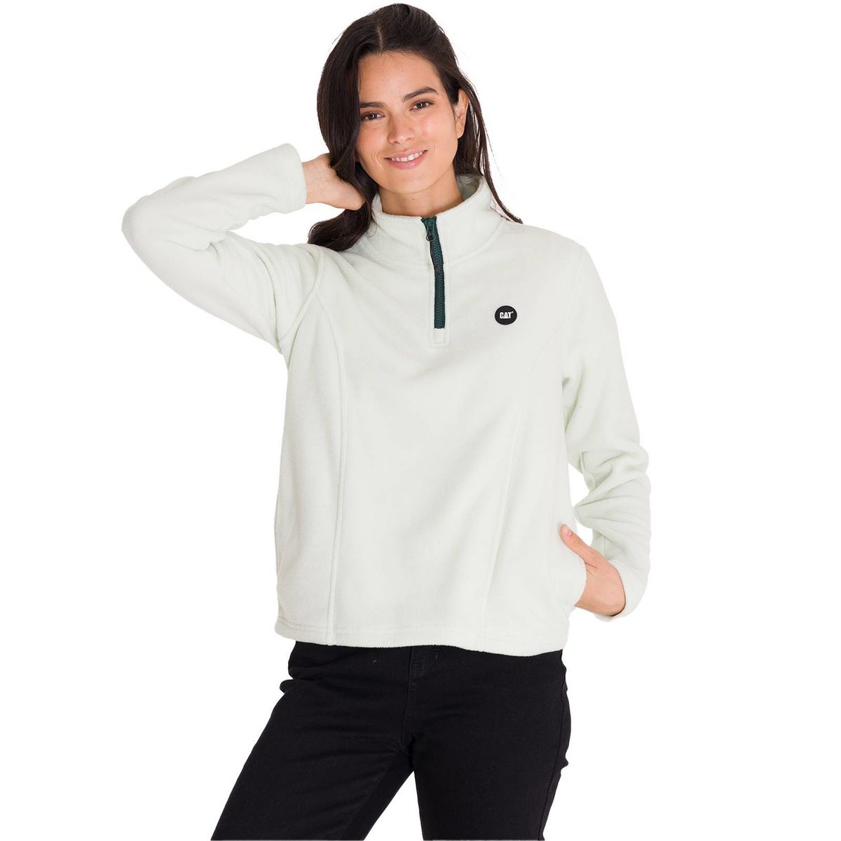 CAT - Polar Microfleece Quarter Zip Mujer Verde Claro CAT