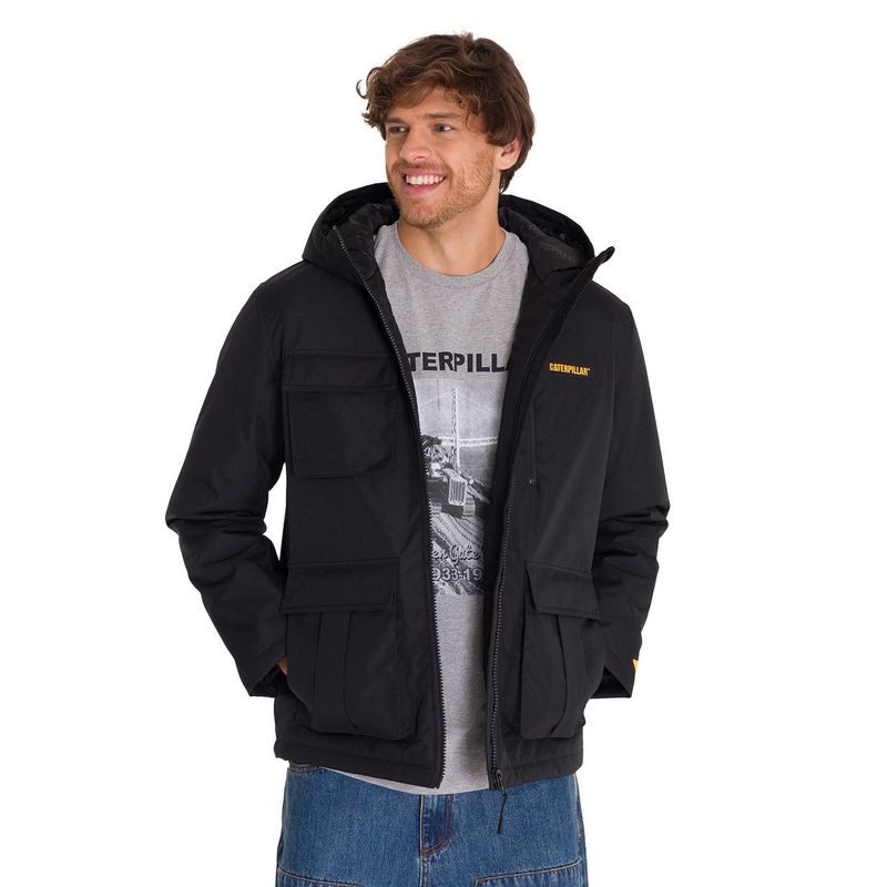 CAT - Chaqueta Heavyweight Insulated Hooded Hombre Negra CAT