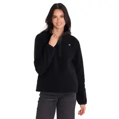 CAT - Polar Fleece Half Snap Mujer Negro