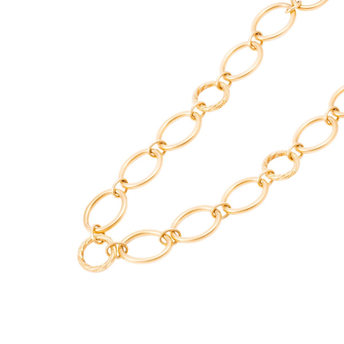 JB JOYAS BARON - Collar Oro Amarillo 18kt Óvalos y Círculos con Diseño