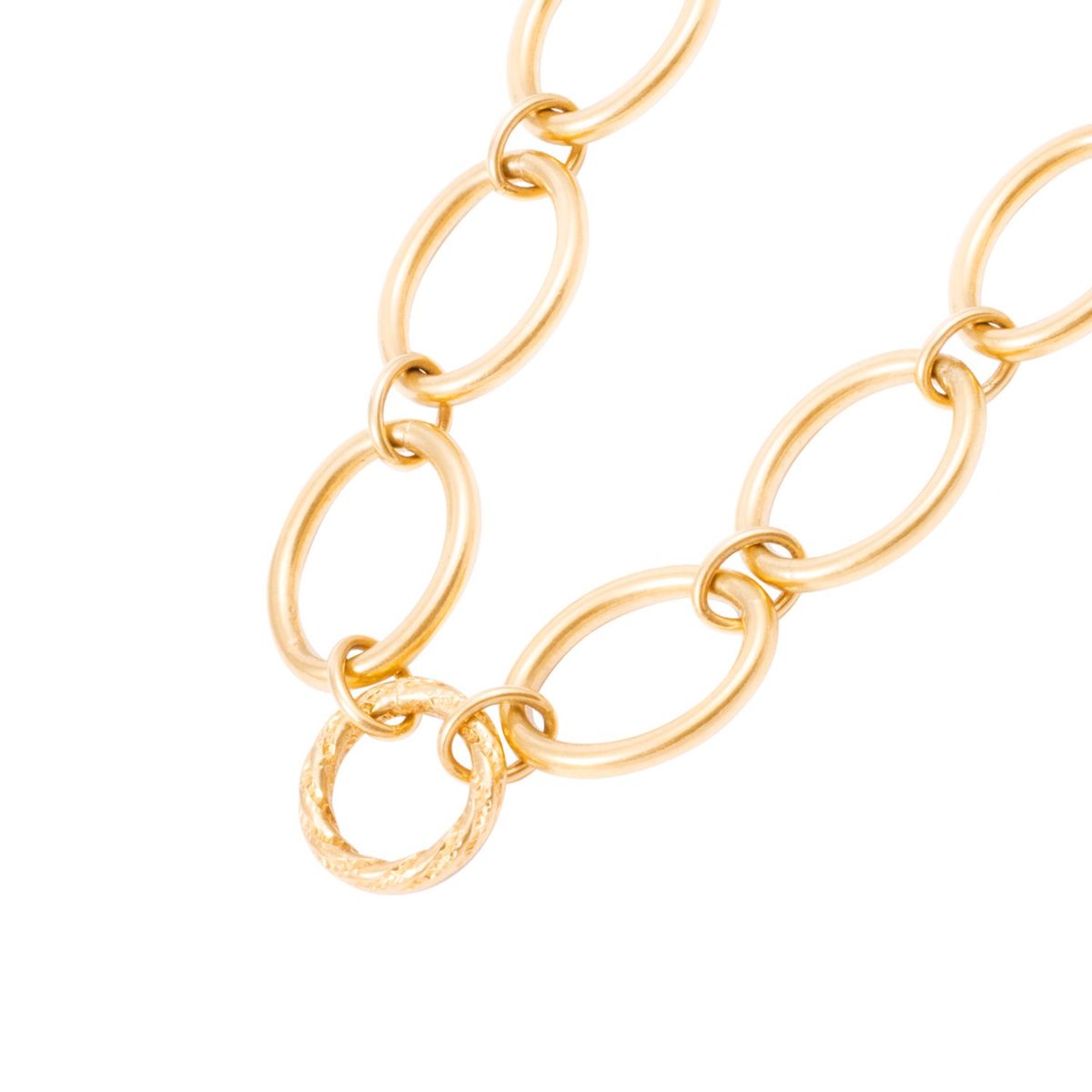 JB JOYAS BARON - Collar Oro Amarillo 18kt Óvalos y Círculos con Diseño