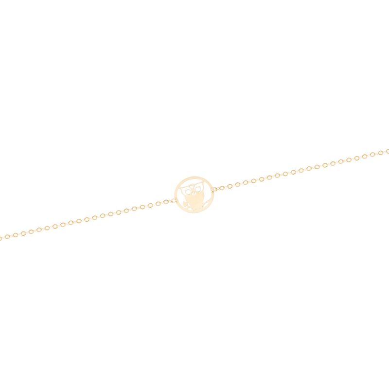 JB JOYAS BARON - Pulsera Oro Amarillo 18kt Búho y Circonita Rubí