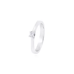 JB JOYAS BARON - Anillo Compromiso de Oro de 18kt Solitario 9 puntos de diamante