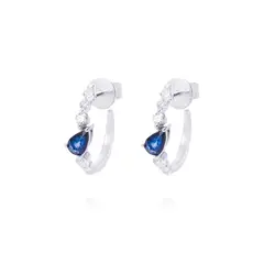 JB JOYAS BARON - Aros de Oro de 18kt Zafiro 29 puntos de diamante