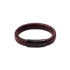 JB JOYAS BARON - Pulsera de cuero Seth Sheer Oscura
