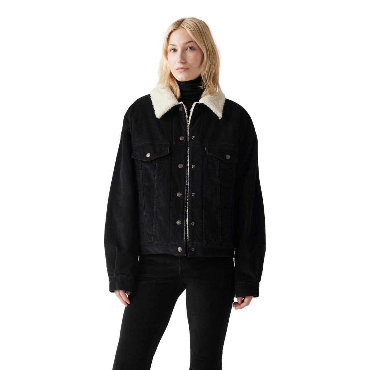 LEVIS - Chaqueta Mujer 90s Sherpa Trucker Negro Levis
