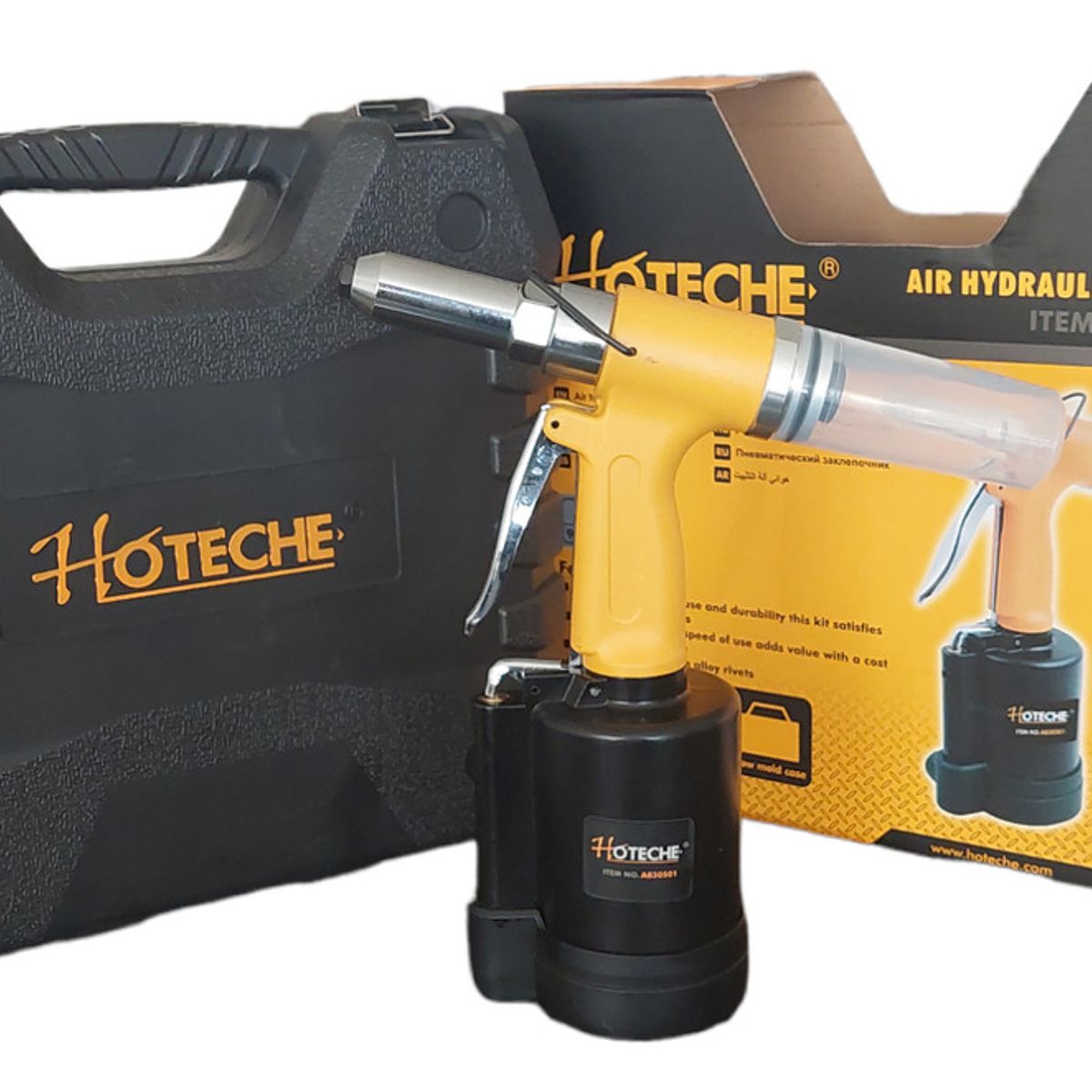 HOTECHE - Remachadora Neumatica Profesional Con Accesorios Hoteche