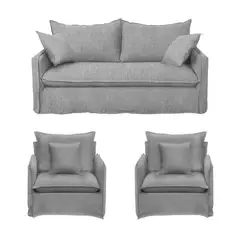 HORIZONTE URBANO - LIVING 311 AMANDA GRIS CLARO fundas desmontables