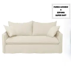 GENERICO - SOFA 3 CUERPOS, AMANDA BLANCO CRUDO