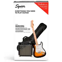 SQUIER - Pack Guitarra Eléctrica + Amp Sonic Stratocaster
