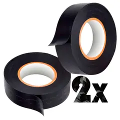 GEN - 2x Huincha Aisladora Electrica Cinta Aislante Negra Electricista