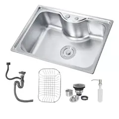 ANGELES DEL HOGAR - Lavaplato Acero Inoxidable 74 cm x 49 cm