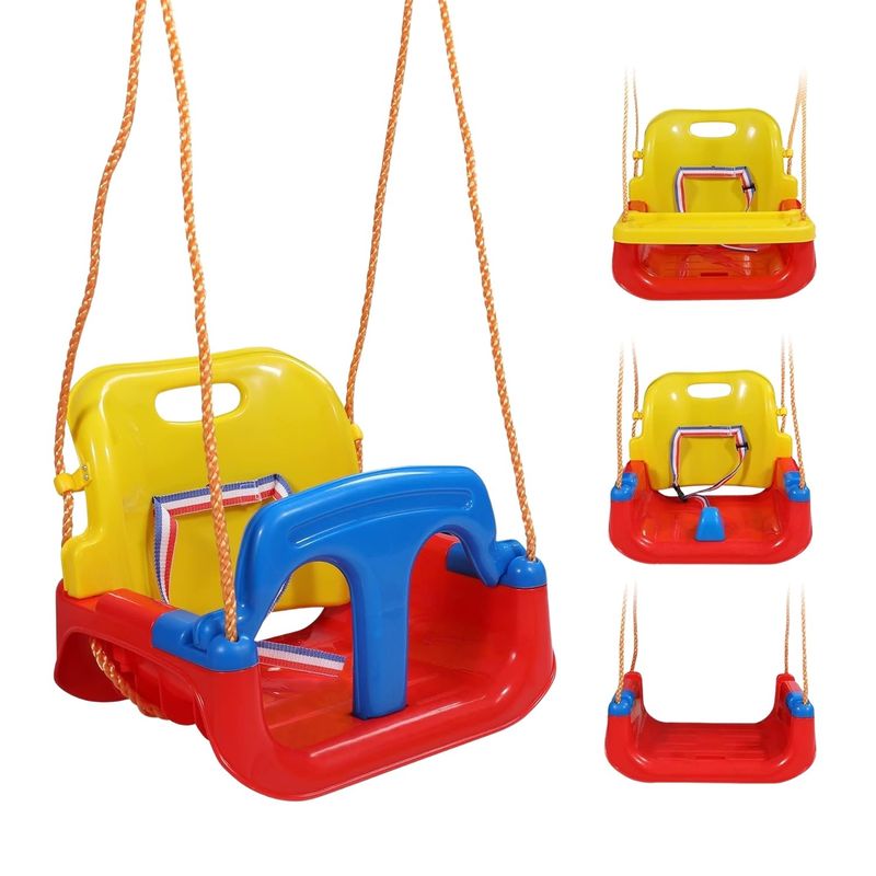 GENERICO - Columpio Silla 3 En 1 Ajustable Portátil Niños Asiento Bebé Rojo