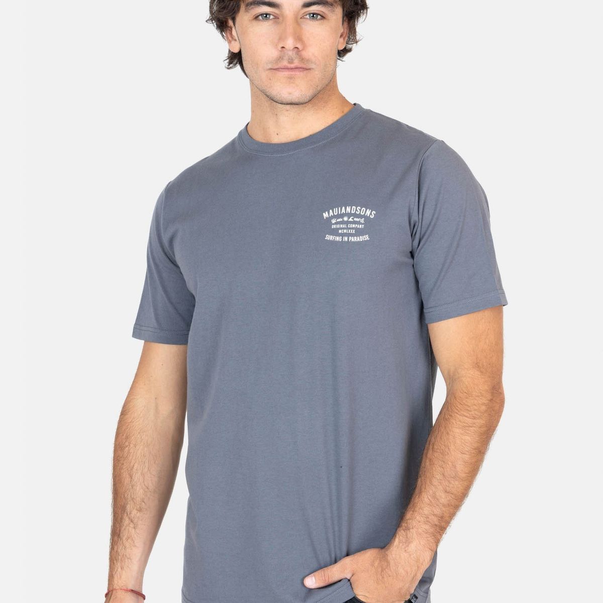 MAUI AND SONS - Polera MC Lani Gris Hombre Maui And Sons - Gris