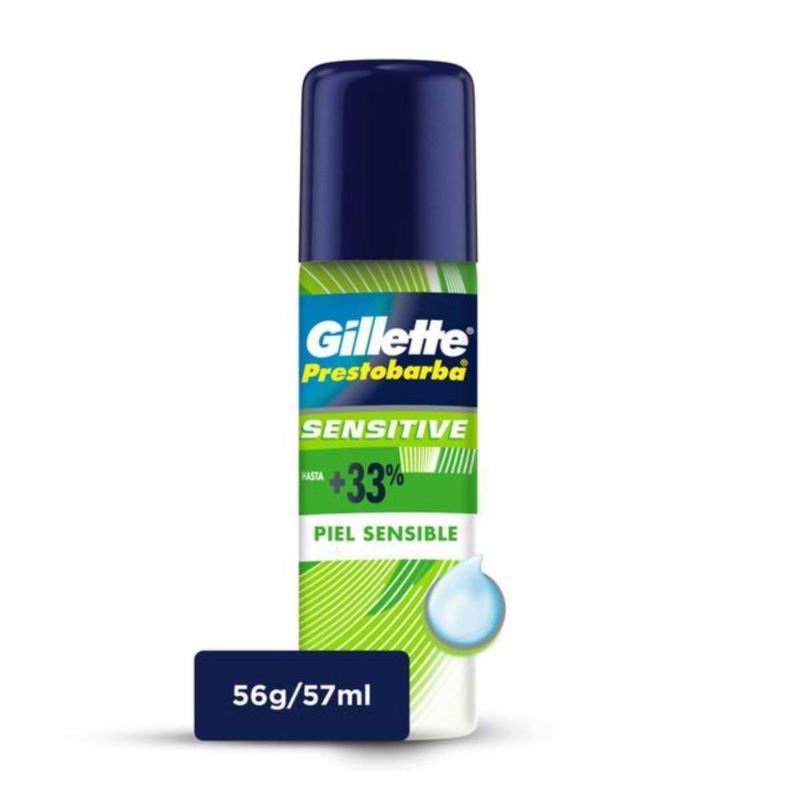 GILLETTE - GILLETTE Espuma de Afeitar Prestobarba Sensitive, 57 ml.-