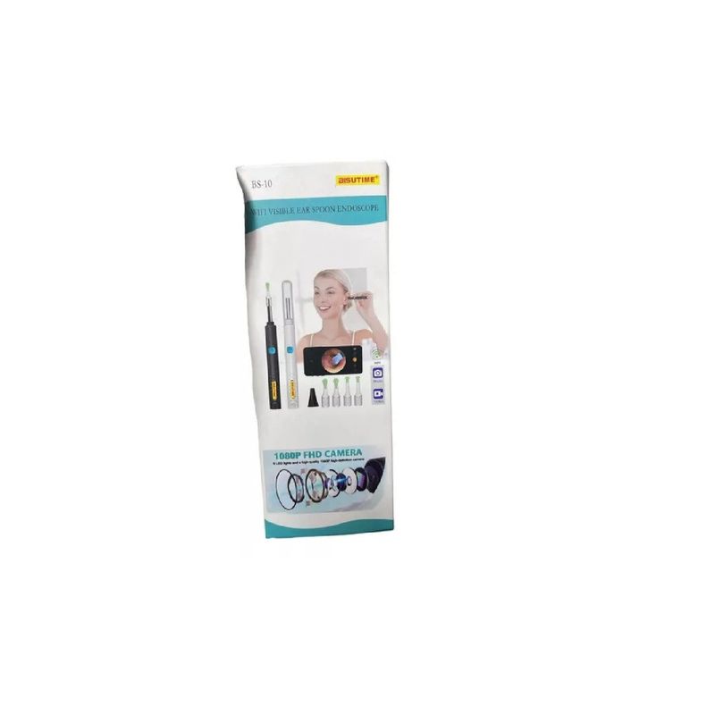 ANGELES DEL HOGAR - Kit De Limpieza De Oídos Con Cámara Otoscopio 1080p Wifi Color Blanco