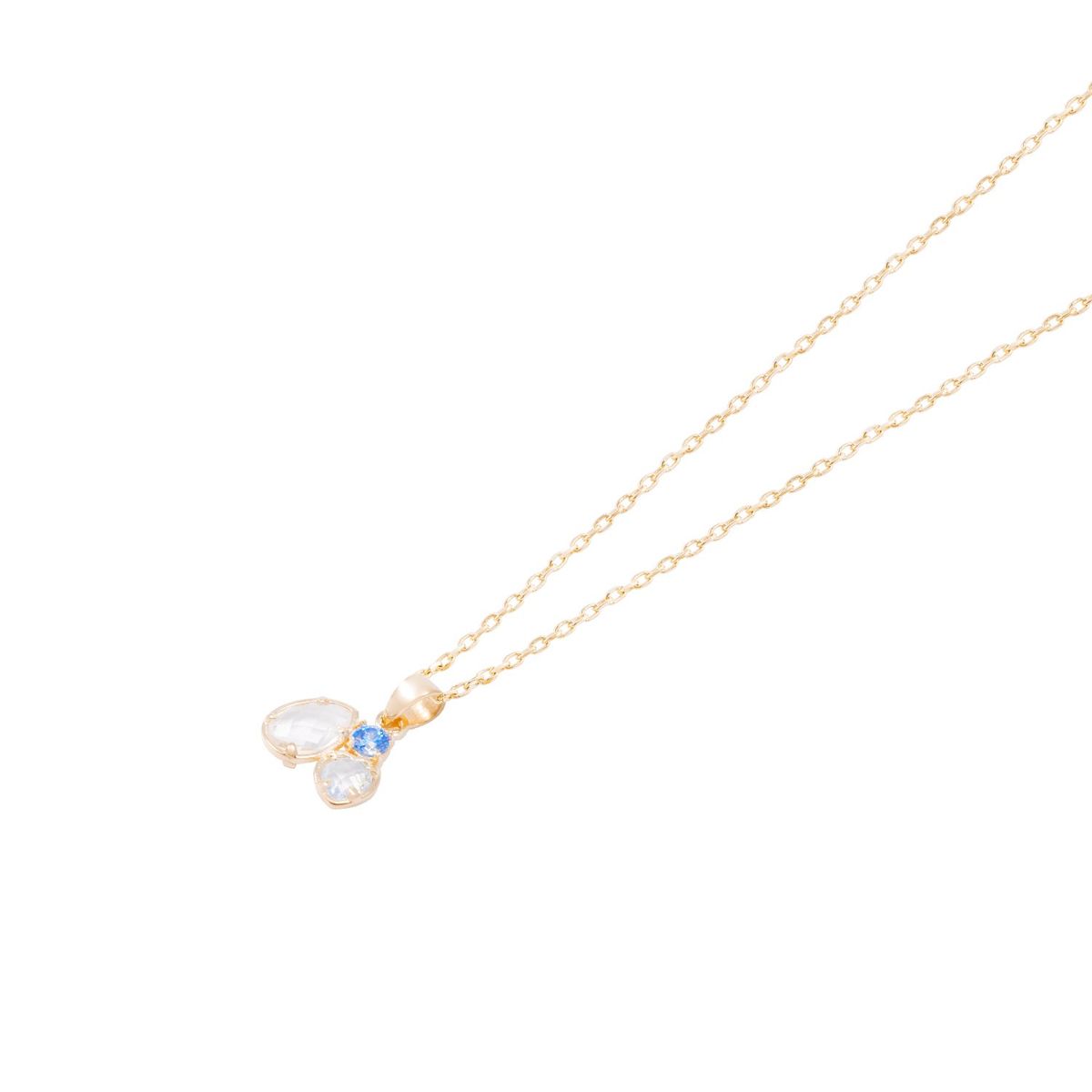 JB JOYAS BARON - Colgante Oro Amarillo 18kt Circonita Azul y Piedras Translúcidas