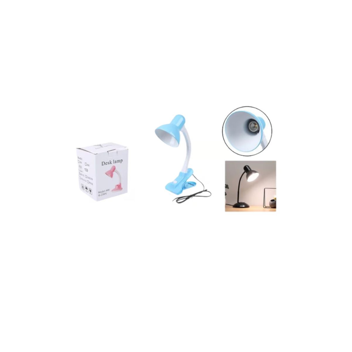 GENERICO - Lámpara Escritorio Led Flexible Direccional Clip Luz Led Azul