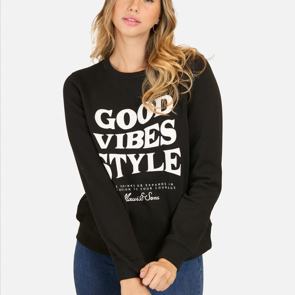 MAUI AND SONS - Poleron CR Mermai Negro Mujer Maui And Sons - Negro