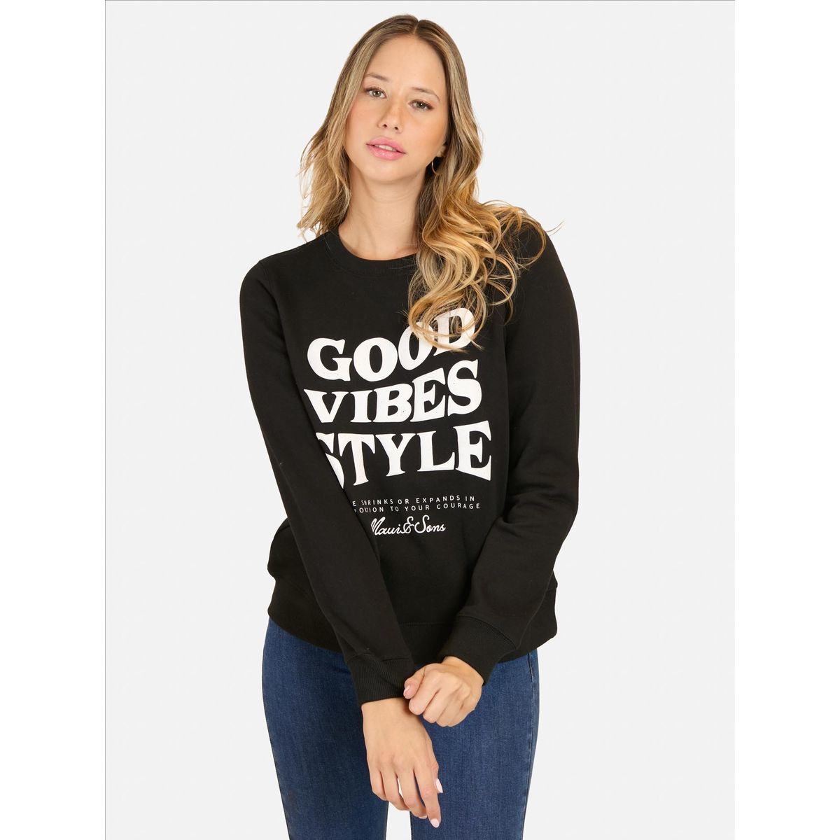 MAUI AND SONS - Poleron CR Mermai Negro Mujer Maui And Sons - Negro