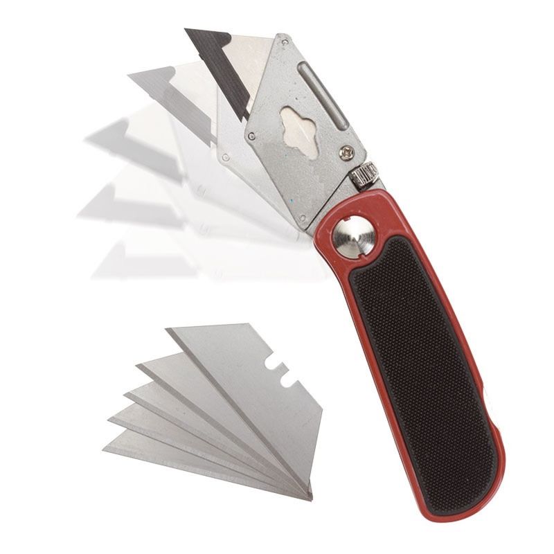 OEM - Corta Cartón Cutter Plegable con 6 Hojas de Repuesto 00092