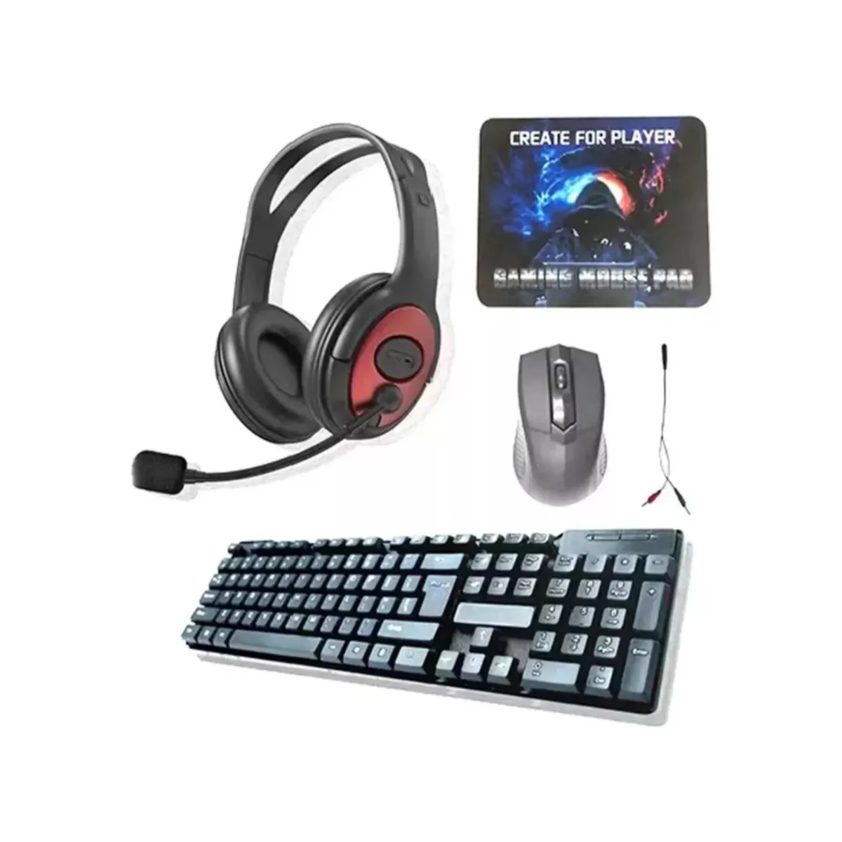 GENERICO - Kit Gamer K10 Mouse Teclado Mousepad Y Audífonos MT
