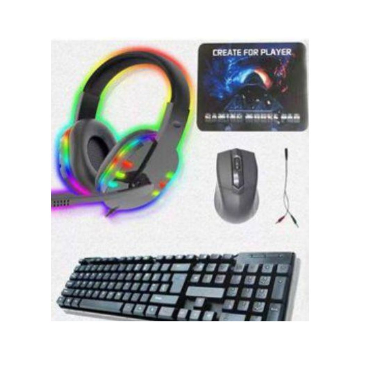 GENERICO - Kit Gamer K60 Mouse Teclado Mousepad Y AudífonosMT