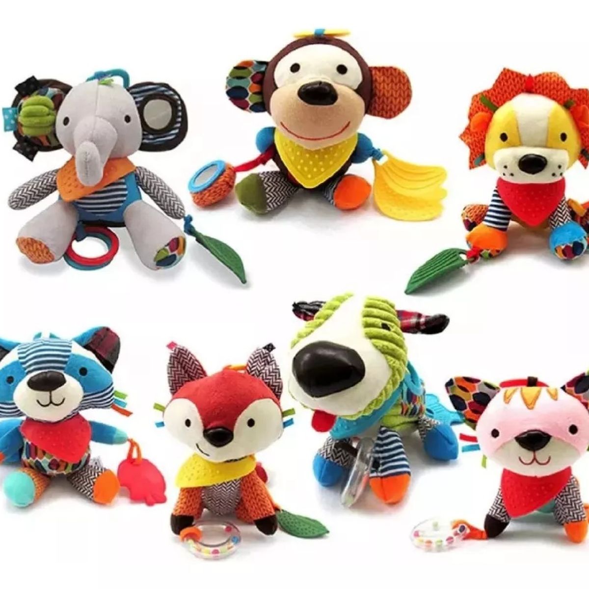 GENERICO - Peluche Sensorial Sonajero Con Multiples Texturas Bebe