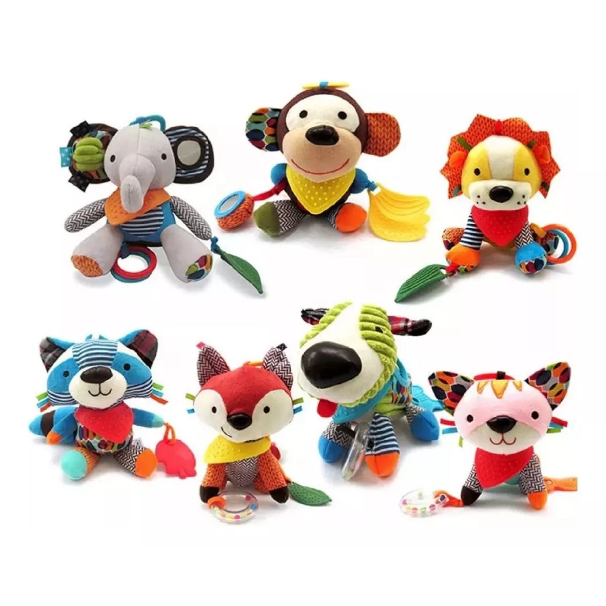 GENERICO - Peluche Sensorial Sonajero Con Multiples Texturas Bebe