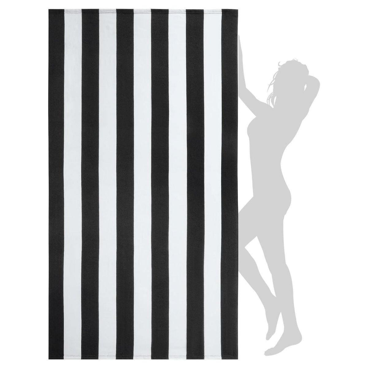 GENERICO - Toalla Cuerpo Secado Rapido Microfibra Terciopelo Baño Playa Negro