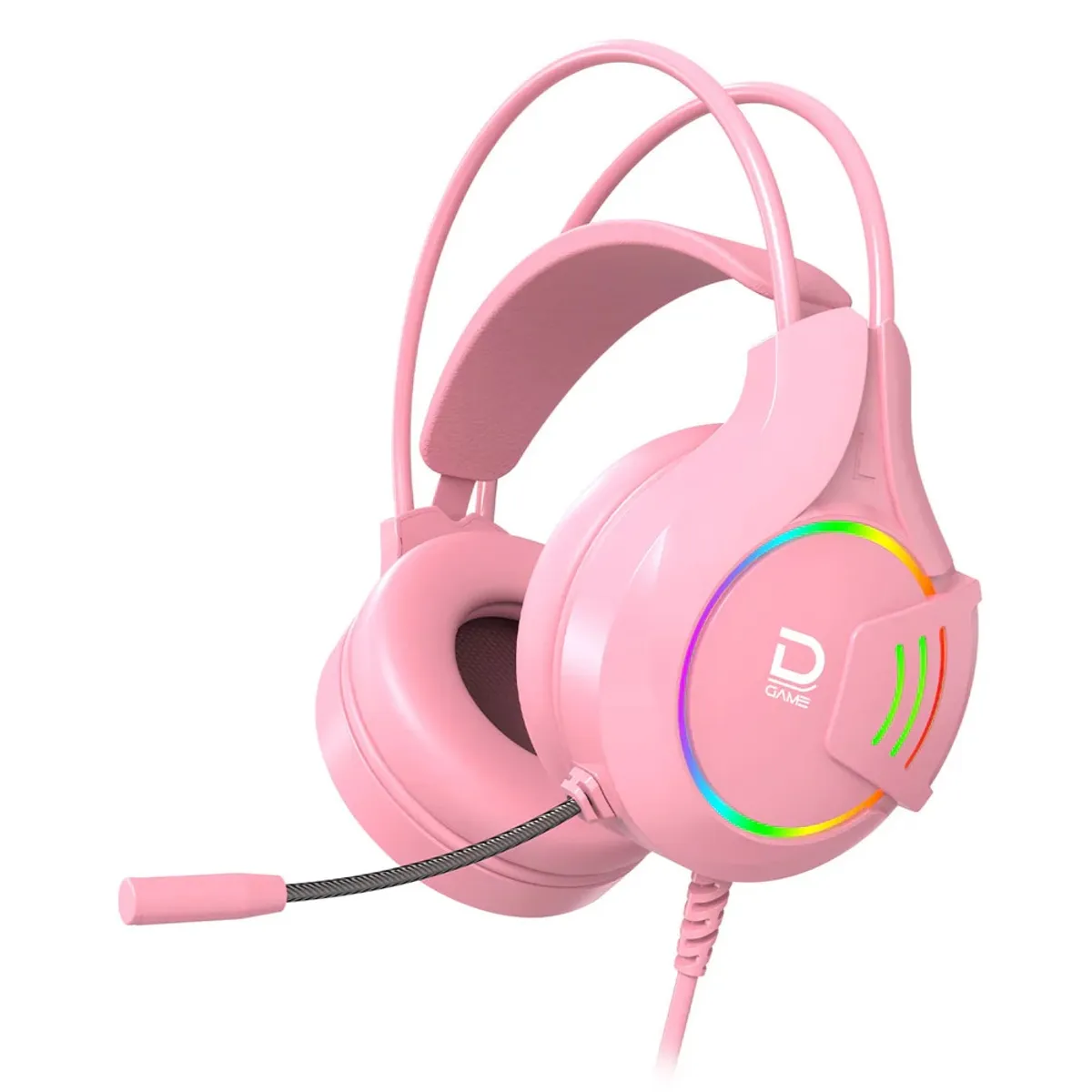 DATACOM - Gaming Headset RGB 3.5 Mm USB Rosado Datacom